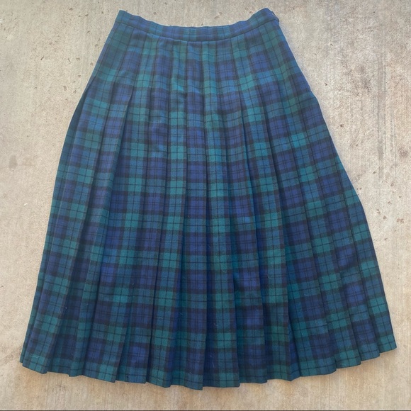 Pendleton Dresses & Skirts - Pendleton | Green & Black Plaid Wool Skirt 12